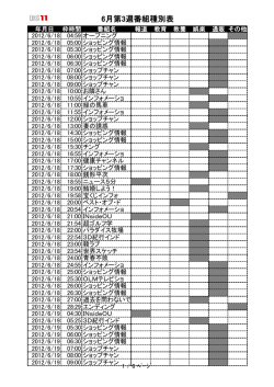 6月第3週番組種別表