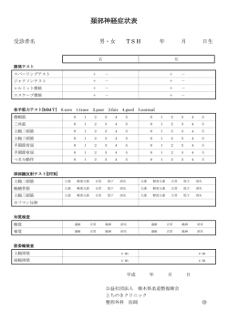 頚部神経症状表 - 公益社団法人 栃木県柔道整復師会