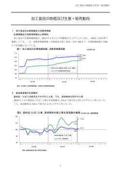 加工食品の物価及び生産・販売動向