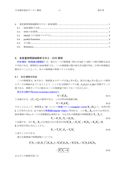6. 多変量時間領域解析その2：SVD 解析 N P N P = C Z Z ) P P &times; = C X