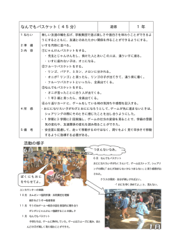 活動の様子 なんでもバスケット（45分） 1年