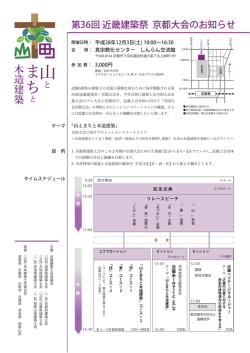 第36回 近畿建築祭 京都大会のお知らせ