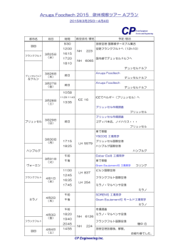 Anuga Foodtech 2015 欧州視察ツアー Aプラン