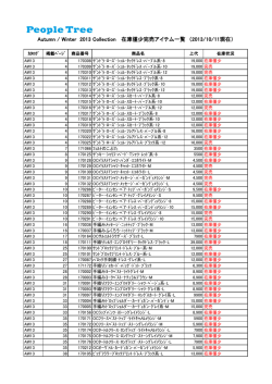 Autumn / Winter 2013 Collection 在庫僅少完売アイテム