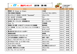 2011年 7月-9月 CD 貸出ランキング