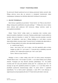 Lekcja 3 - Konstrukcja zdania