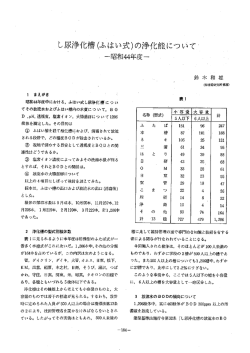 し尿浄化槽 (ふ`はい式) の浄化能につ い て "