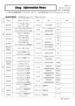 薬事委員会の結果（平成24年4月25日）
