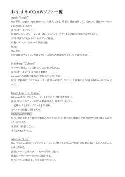 おすすめのDAWソフト一覧