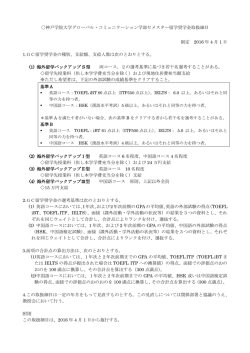 神戸学院大学グローバル・コミュニケーション学部セメスター留学奨学金