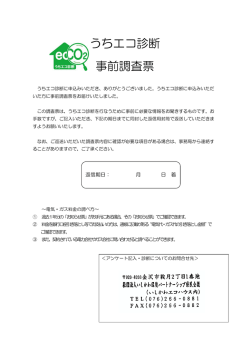 うちエコ診断 事前調査票