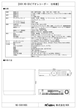 NS-5081HDS 【8CH.HD-SDビデオレコーダー