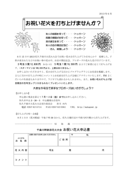 お祝い花火を打ち上げませんか？