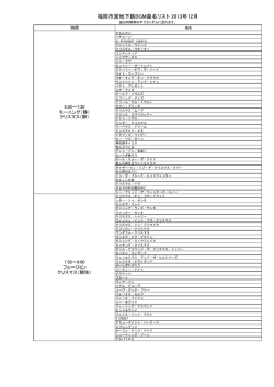 福岡市営地下鉄BGM曲名リスト 2013年12月