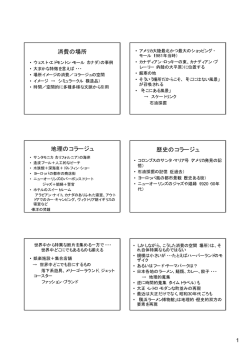 消費の場所 地理のコラージュ 歴史のコラージュ