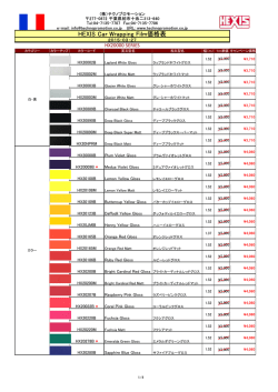 HEXIS Car Wrapping Film価格表