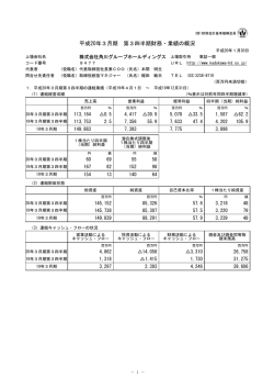 平成20年3月期 第3四半期財務・業績の概況