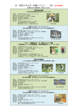 水・自然エネルギー体験イベント `28 参加者募集