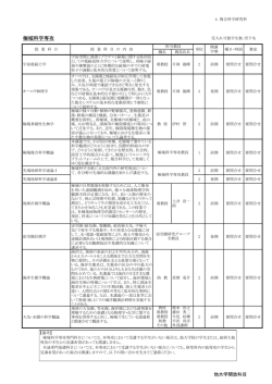 科目一覧 - 総合研究大学院大学