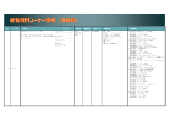 番号 受入年月 資料名 シリョウヨミ 種 別 請求記号 資料コード 詳細内容