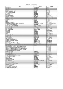 書名 著作名 出版社 晩年様式集 大江健三郎 講談社 月と太陽 瀬名秀明