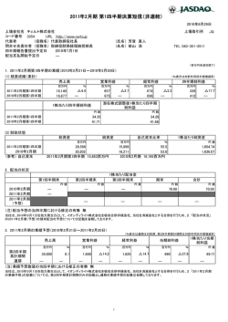 2011年2月期 第1四半期決算短信(非連結)