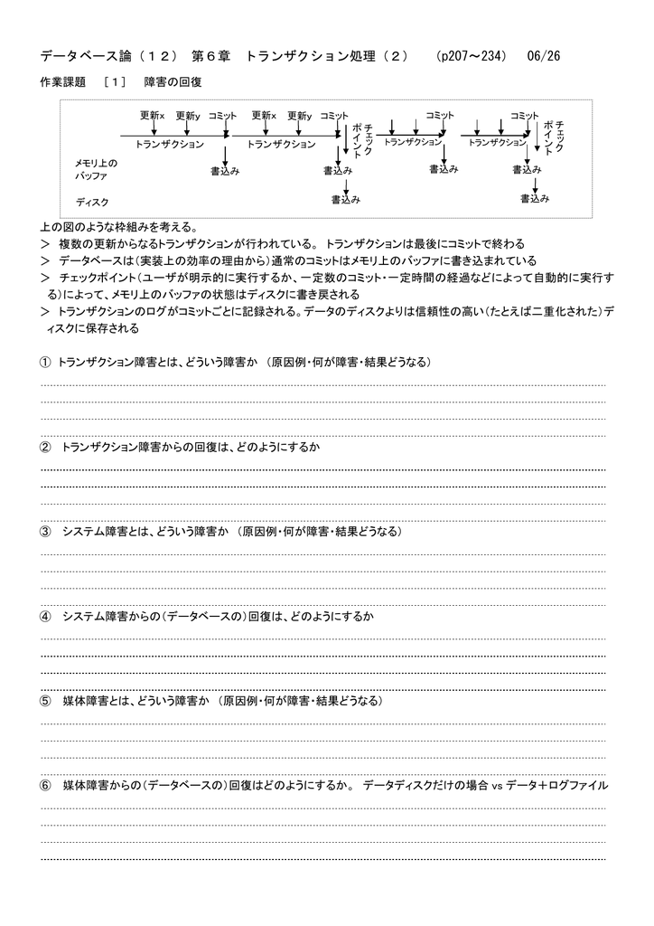 データベース論 12 第6章 トランザクション処理 2 P7 234 06 26