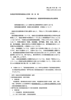 障企発 0628 第 1 号 平成28年6月28日 各都道府県障害保健福祉主管