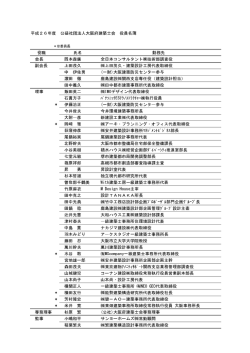 平成26年度 公益社団法人大阪府建築士会 役員名簿 役職 氏名 勤務先