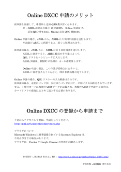 Online DXCC申請・手続ご案内