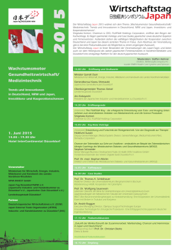 Wachstumsmotor Gesundheitswirtschaft/ Medizintechnik - Japan-Tag