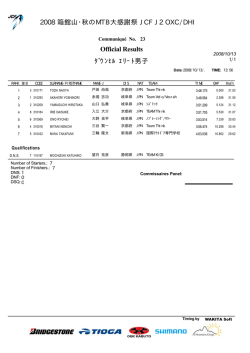 ﾀﾞｳﾝﾋﾙ ｴﾘｰﾄ男子 Official Results 2008 箱館山・秋のMTB大感謝祭