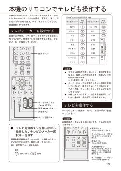 本機のリモコンでテレビも操作する