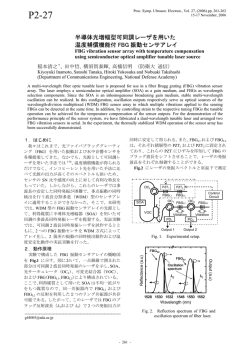 半導体光増幅型可同調レーザを用いた 温度補償機能付 FBG 振動センサ
