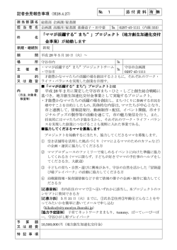 記者会見報告事項（H28.4.27） № 1 添付資料 有 無 「ママが活躍する