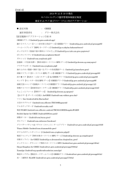 2014 年 12 月 19 日現在 モバイルコンテンツ運用管理体制認定制度