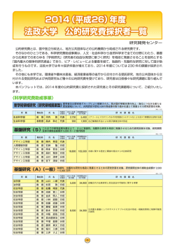 2014（平成26）年度 - 法政大学 研究開発センター