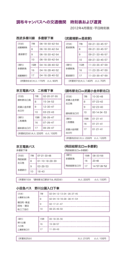 調布キャンパスへの交通機関 時刻表および運賃