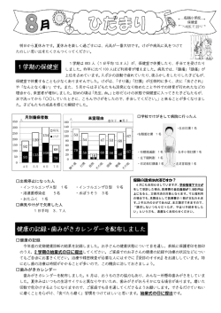 1学期の保健室 健康の記録・歯みがきカレンダーを配布しました