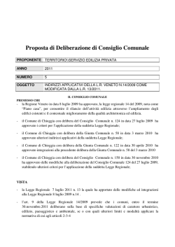 Delibera del Consiglio Comunale sulla L.R. n. 13/2011 e n. 14/2009
