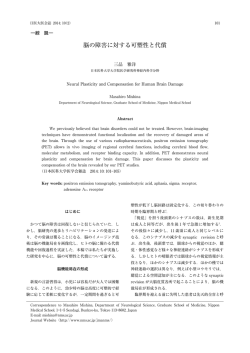 脳の障害に対する可塑性と代償