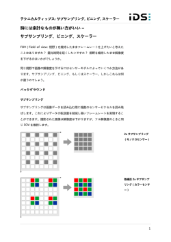 時には余計なものが無い方がいい – サブサンプリング、ビニング