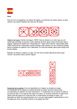 se utilizan 30 naipes y se eliminan las cartas vac&iacute;as, la
