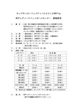 キッズサッカーフェスティバル2016神戸 in 神戸
