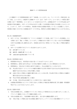 DNS サービス利用特約約款