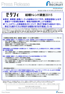 結婚トレンド調査2015 全国リリース