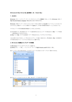 MS-Access の SQL クエリと SQL 基本構文 (付. Oracle SQL