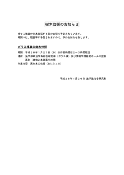 樹木伐採のお知らせ - 東京大学法学部・大学院法学政治学研究科