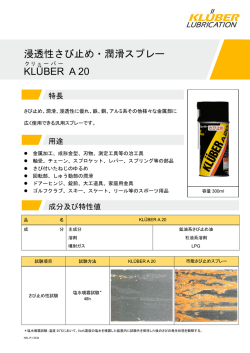 浸透性さび止め・潤滑スプレー KL&Uuml;BER A 20