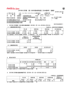 2015年12月期 第1四半期決算短信〔日本基準〕(連結)